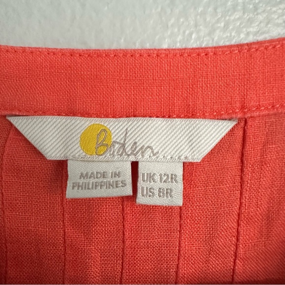 Boden Tiered Linen Mini Dress size 8 - Picture 6 of 9